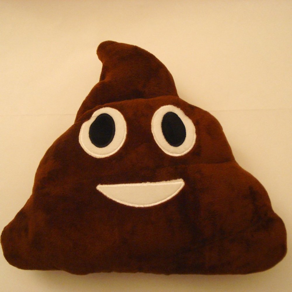 Poop Emoji Plush Pillow Brown 11"